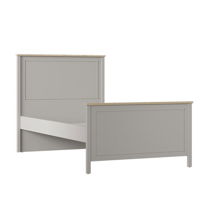 Hanah Home Cama Individual Gris y Roble Hanah Home Cama Individual Gris y Roble
